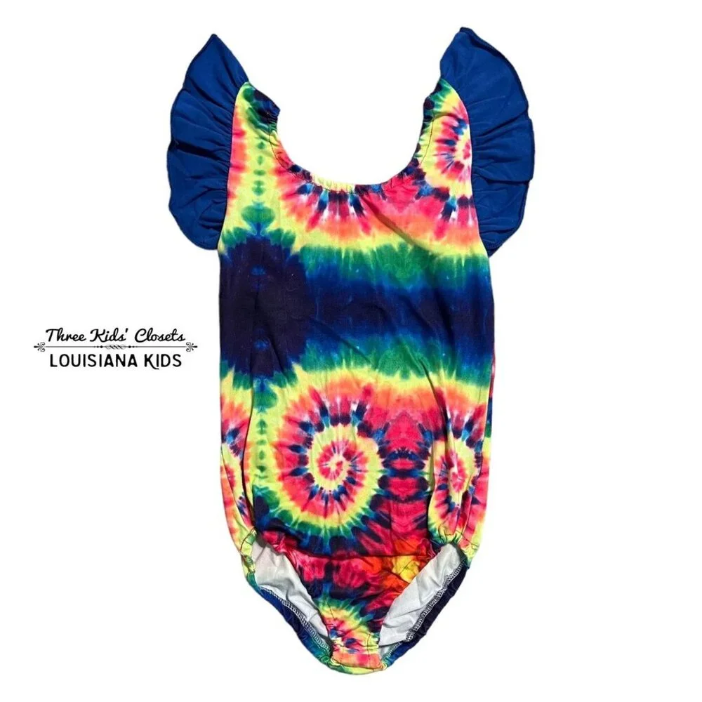 Handmade Small Shop 6/7 Rainbow Tie Dye Leotard